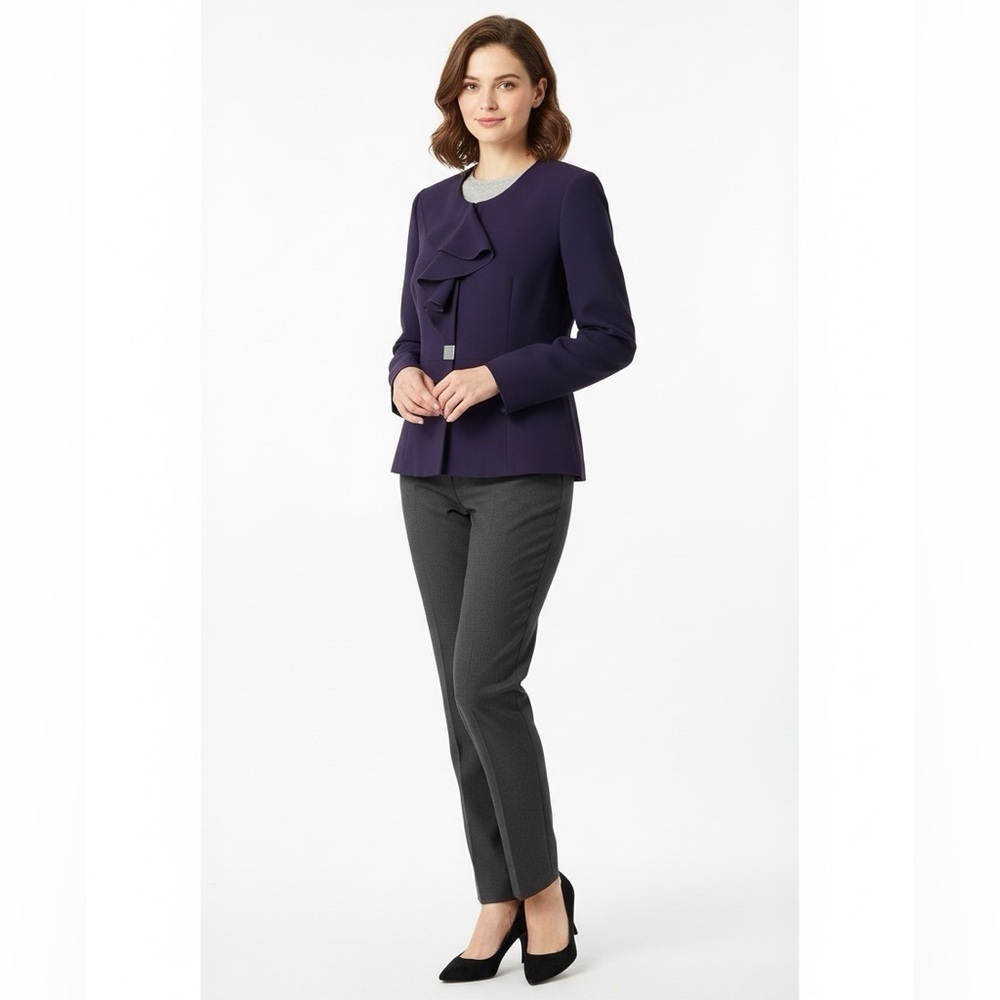 Elegant Anne Klein Eggplant Colour Blazer Size 4P